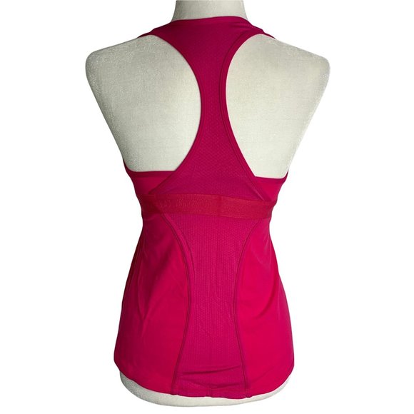Lululemon Adjustable Tank Top 8 Pink Racerback Lined Bust Stretch Knit - Picture 5 of 7